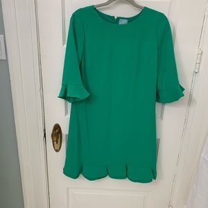 Green 3/4 Ruffle Sleeve Dress Cece size 6
